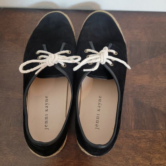 Jenni Kayne Black Suede Espadrille Sneaker Trainer EU 39 US 9 Made in Italy Lace - Picture 7 of 11